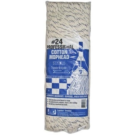 Elite Mops & Brooms Lanier 105-4PLY-No 24 Size 24 Cut End Mop Head - pack of 6 10472